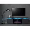 TV spintelė Cama Meble EVA su elektriniu židiniu 180x40x52 cm grafitas/matinis grafitas