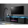 TV spintelė Cama Meble EVA su elektriniu židiniu 180x40x52 cm grafitas/matinis grafitas
