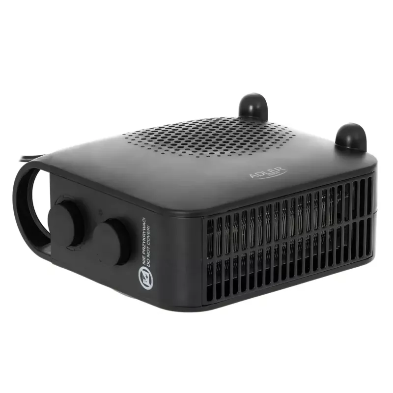Elektrinis ventiliatorinis šildytuvas Adler AD 7725B, 2000 W, 2 šildymo lygiai, termostatas, juodas