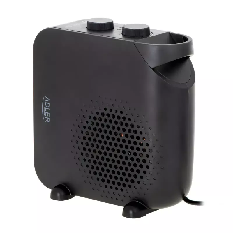 Elektrinis ventiliatorinis šildytuvas Adler AD 7725B, 2000 W, 2 šildymo lygiai, termostatas, juodas