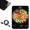 Virtuvinės elektrinės svarstyklės Adler AD 3177b – 10 kg talpa, 1 g tikslumas, juodos spalvos, stiklinis paviršius