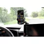 Automobilinis telefono laikiklis IBOX H-9, reguliuojamas kampas, universalus, su siurbtuku, juodas, plastikinis
