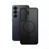 Crong Hybrid Matte Magnetic dėklas Samsung Galaxy S25 — TPU+PC, magnetiniai žiedai, juoda