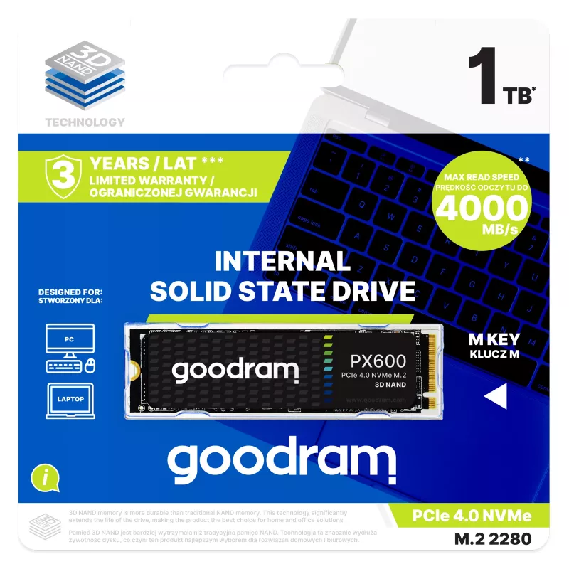 Goodram SSDPR-PX600-250-80 vidinis kietasis diskas 250 GB M.2 PCI Express 4.0 NVMe 3D NAND