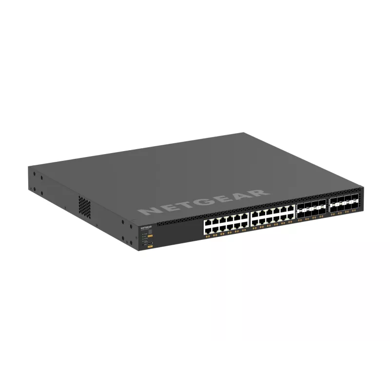 NETGEAR M4350-24X8F8V valdomas L3 10G Ethernet (100/1000/10000) jungiklis su PoE 1U juodas