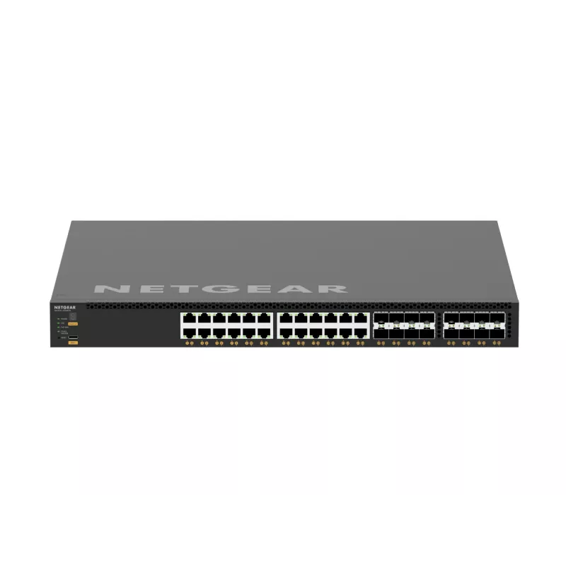 NETGEAR M4350-24X8F8V valdomas L3 10G Ethernet (100/1000/10000) jungiklis su PoE 1U juodas
