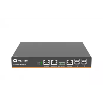 Vertiv Avocent 4 prievadų ACS800 nuotolinės prieigos konsolė su analoginiu modemu, AC/DC maitinimo adapteriu - jungiamasis laidas: C14 kištukas į C13 jungtį