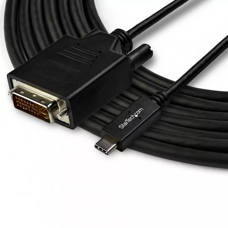 StarTech.com 10ft (3m) USB C į DVI laidas - 1080p (Single Link) USB Type-C (DP Alt Mode HBR2) į DVI-D skaitmeninį vaizdo adapterį - veikia su Thunderbolt 3 - nešiojamam kompiuteriui prie DVI monitoriaus