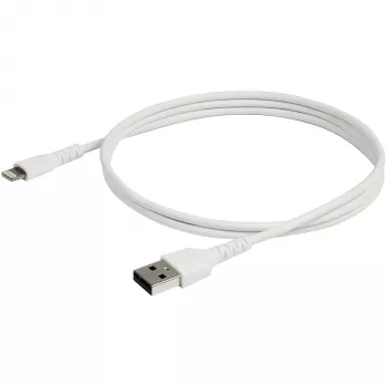 StarTech.com 1 m baltas USB-A į Lightning laidas – tvirtas aramido pluošto USB Type A į Lightning įkrovimo/sinchronizavimo kabelis – Apple MFi sertifikuotas iPad/iPhone 12