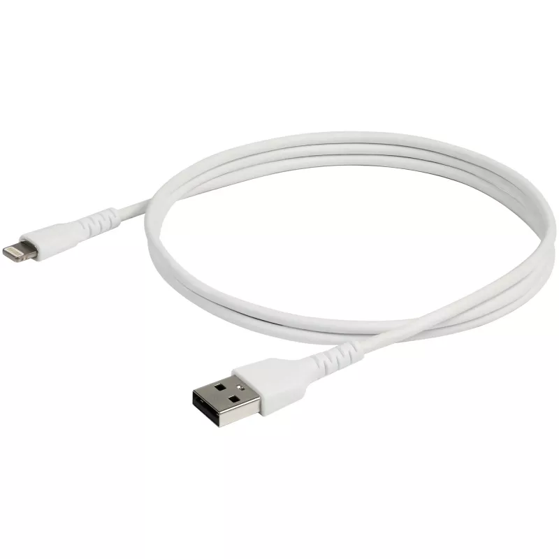 StarTech.com 1 m baltas USB-A į Lightning laidas – tvirtas aramido pluošto USB Type A į Lightning įkrovimo/sinchronizavimo kabelis – Apple MFi sertifikuotas iPad/iPhone 12
