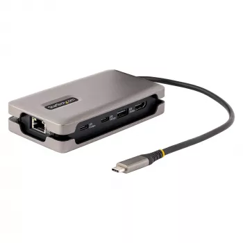 StarTech.com USB-C kelių prievadų adapteris, 4K 60Hz HDMI 2.0b, HDR, USB 3.2 Gen 2 10Gbps šakotuvas (2xUSB-C, 1xUSB-A), 100W PD perdavimas, mini kelioninis dokas, 30 cm kabelis, nešiojamojo kompiuterio dokavimo stotelė