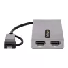 StarTech.com USB į du HDMI adapteris, USB A/C į 2x HDMI ekranus (1x 4K30Hz, 1x 1080p), integruotas USB-A į C adapteris, 11 cm laidas, USB 3.0 į HDMI, Windows ir macOS
