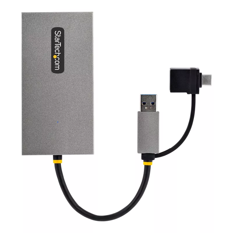 StarTech.com USB į du HDMI adapteris, USB A/C į 2x HDMI ekranus (1x 4K30Hz, 1x 1080p), integruotas USB-A į C adapteris, 11 cm laidas, USB 3.0 į HDMI, Windows ir macOS