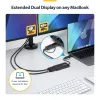 StarTech.com USB į du HDMI adapteris, USB A/C į 2x HDMI ekranus (1x 4K30Hz, 1x 1080p), integruotas USB-A į C adapteris, 11 cm laidas, USB 3.0 į HDMI, Windows ir macOS