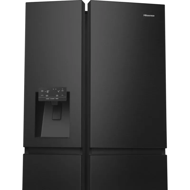 Šaldytuvas Hisense RS818N4TFC šaldiklis šone, laisvai pastatomas, 632 L, juodas, nerūdijantis plienas