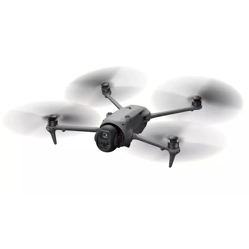 Dronas DJI Mavic 4 Pro Fly More Combo – 4 rotorai, 100 MP, 27 m/s, 41 000 m nuotolis, 1,063 kg, pilka