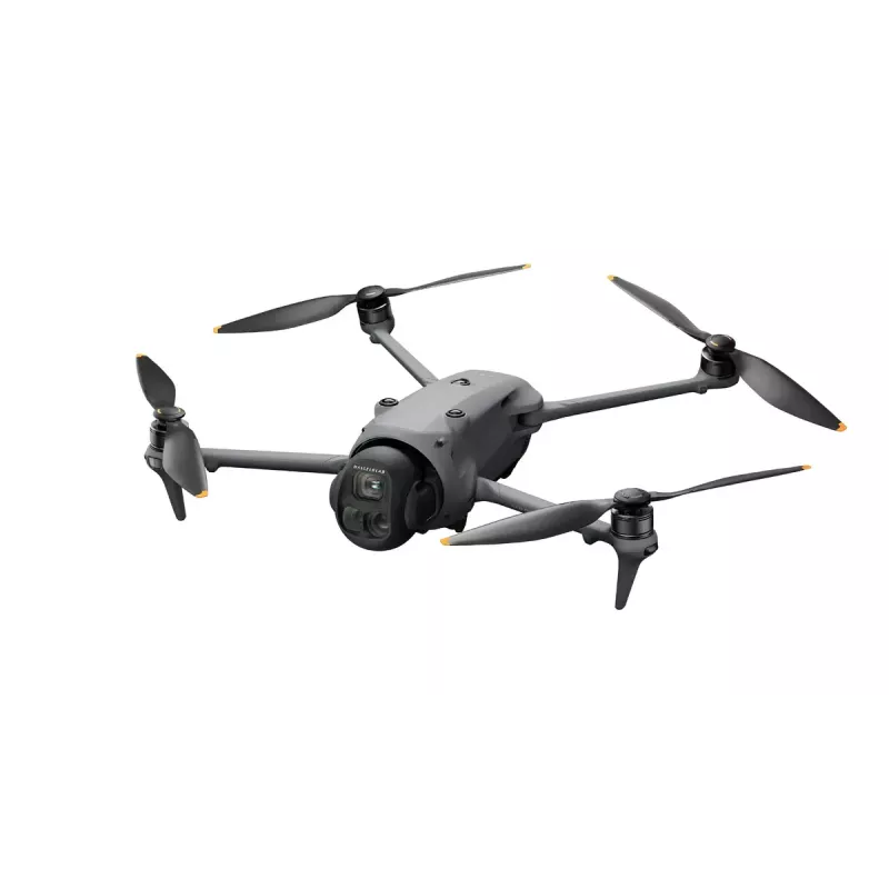 Dronas DJI Mavic 4 Pro kvadrakopteris – 100 MP kamera, 12288×8192 px, 6654 mAh baterija, 41000 m nuotolis, 27 m/s, 1,063 kg, pilka