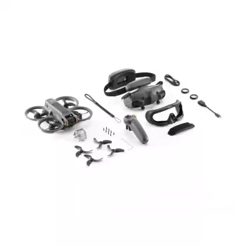 Dronas DJI Avata 2 Fly Smart Combo – 4 rotorių kvadrakopteris, 48 MP kamera, 3840×2160 vaizdo įrašas, 2150 mAh baterija, Wi‑Fi ir Bluetooth