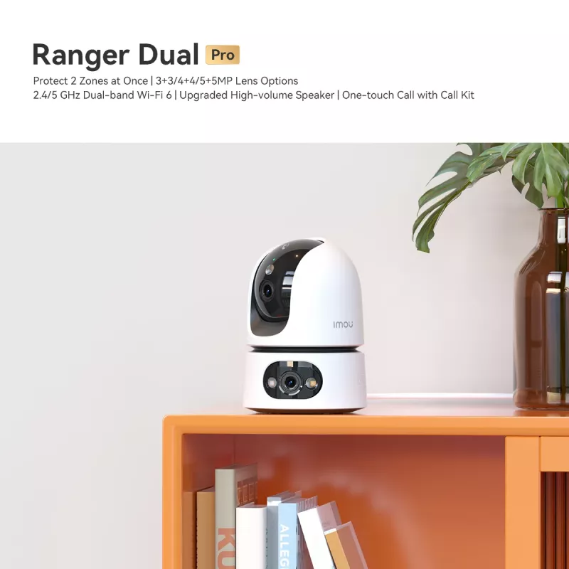 IP stebėjimo kamera IMOU Ranger Dual Pro 6MP – stalinė, 2304×1296, 3,6 mm, 8× skaitmeninis priartinimas, 91°×47° žiūrėjimo kampai