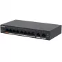 Valdomas L2 Gigabit PoE jungiklis DAHUA CS4010-8GT-60 — 10x Gigabit (10/100/1000), 20 Gbit/s, 8000 MAC, stalas/siena, juoda