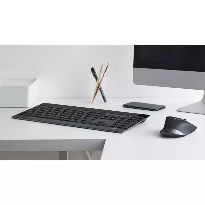 Bevielis klaviatūros ir pelės rinkinys Rapoo 9900m Office QWERTZ juoda