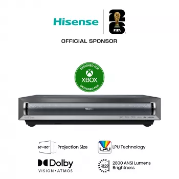 Projektorius Hisense PX3 itin trumpo fokusavimo 4K 2800 ANSI liumenų juodai pilkas