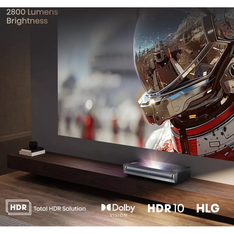 Projektorius Hisense PX3 itin trumpo fokusavimo 4K 2800 ANSI liumenų juodai pilkas