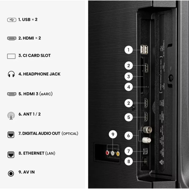 Televizorius Hisense 50Q7S 50 colių (127 cm) QLED 4K Ultra HD išmanusis televizorius, Direct-LED, HomeOS, Wi-Fi, juodas