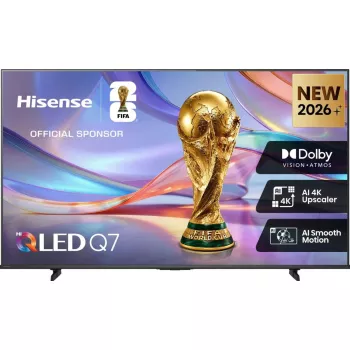 Televizorius Hisense 50Q7S 50 colių (127 cm) QLED 4K Ultra HD išmanusis televizorius, Direct-LED, HomeOS, Wi-Fi, juodas