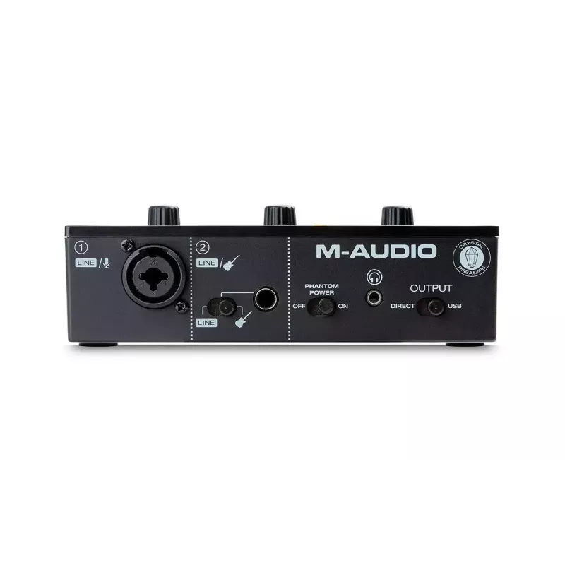 Garso sąsaja M-Audio M-Track Solo USB 16 bitų / 48 kHz, 1 įėjimas / 1 išėjimas, XLR/TRS kombinuotas ir instrumentinis įėjimas, 48V fantominis maitinimas, ausinių išėjimas