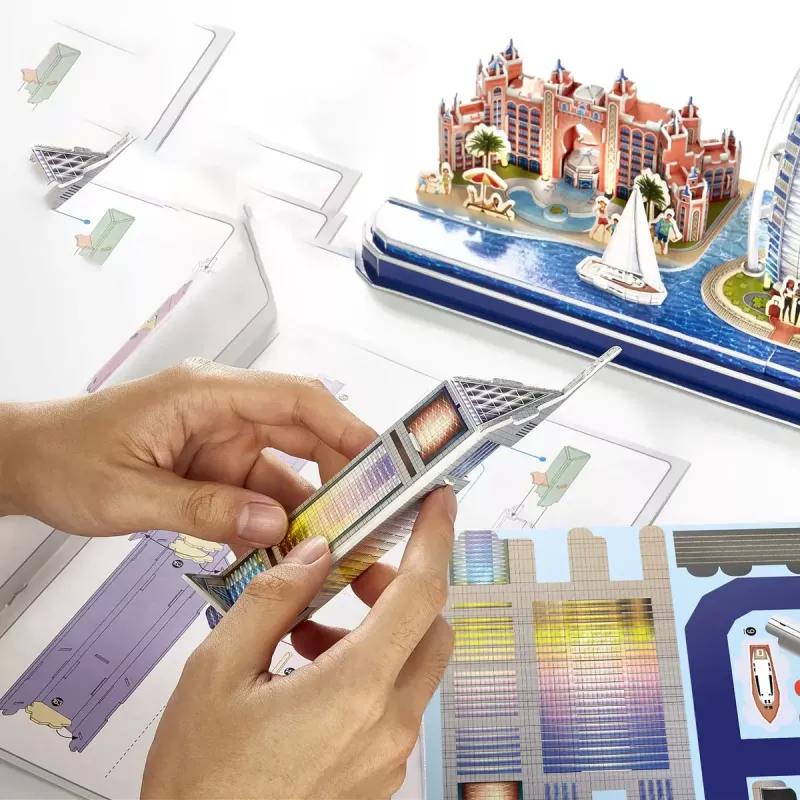 3D dėlionė CubicFun City Line Dubajus su LED, 182 dalys, 532×48 mm, nuo 10 metų