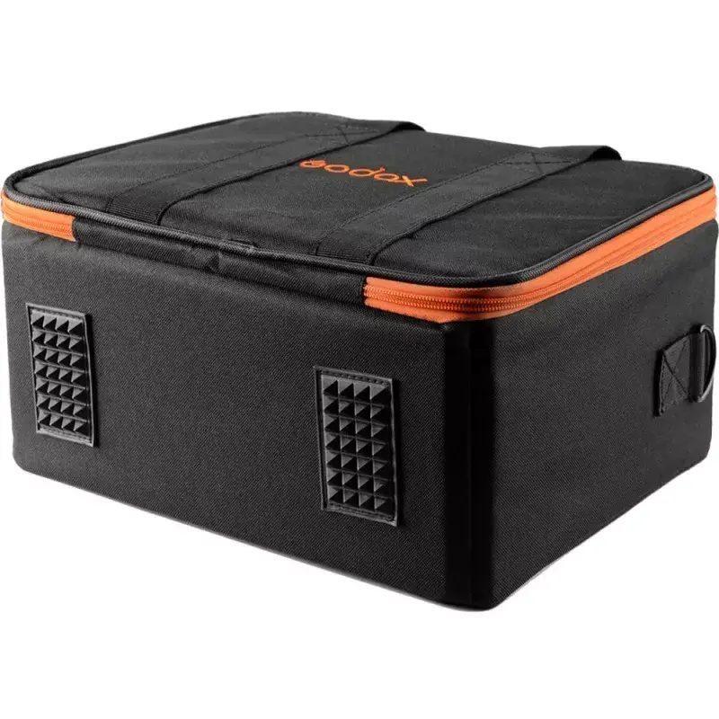 Dėklas fotoaparato korpusui Godox CB-12, skirtas AD600Pro, flanelinis/nailoninis, juodai oranžinis, su peties diržu