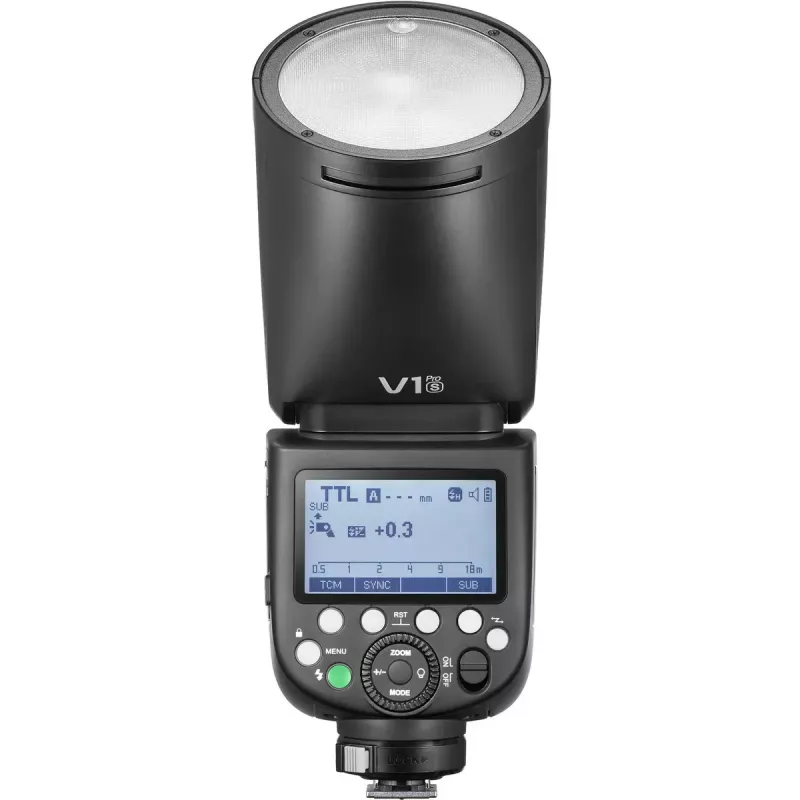 Blykstė kamerai Godox V1Pro 1,5s įkrovimo laikas, baterijomis maitinama, suderinama su Sony