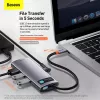 Baseus Metal Gleam USB 3.2 Gen 1 Type-C pilka 100W Power Delivery 4K Ultra HD