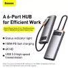 Baseus Metal Gleam USB 3.2 Gen 1 Type-C pilka 100W Power Delivery 4K Ultra HD