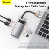 Baseus Metal Gleam USB 3.2 Gen 1 Type-C pilka 100W Power Delivery 4K Ultra HD