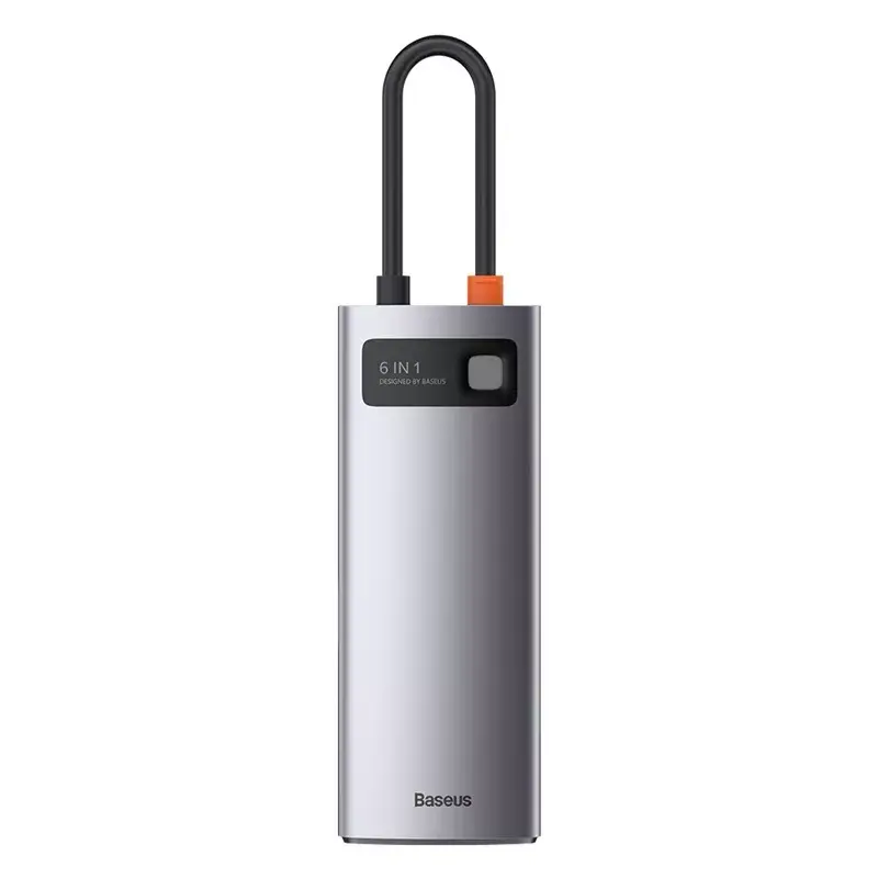 Baseus Metal Gleam USB 3.2 Gen 1 Type-C pilka 100W Power Delivery 4K Ultra HD