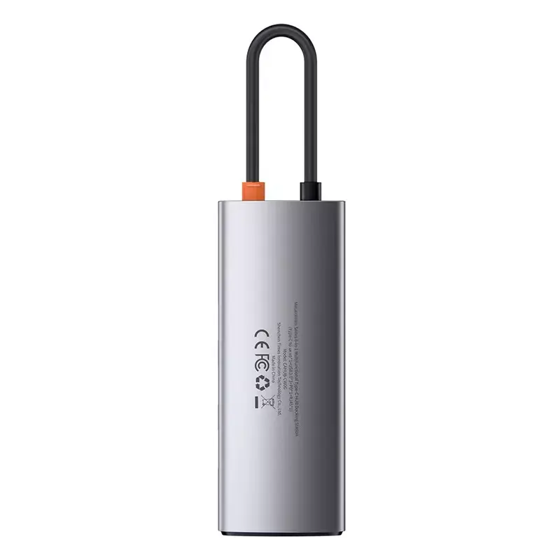 Baseus Metal Gleam USB 3.2 Gen 1 Type-C pilka 100W Power Delivery 4K Ultra HD