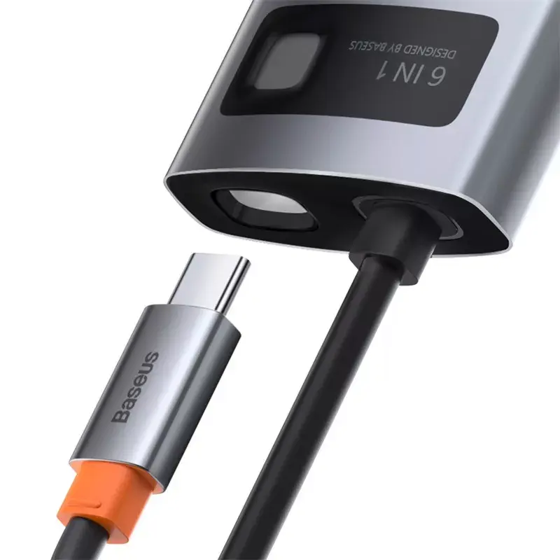 Baseus Metal Gleam USB 3.2 Gen 1 Type-C pilka 100W Power Delivery 4K Ultra HD