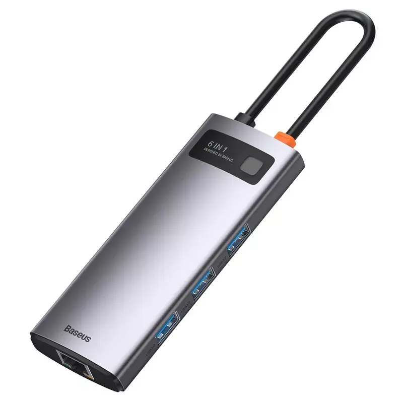 Baseus Metal Gleam USB 3.2 Gen 1 Type-C pilka 100W Power Delivery 4K Ultra HD
