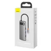 Baseus Metal Gleam USB 3.2 Gen 1 Type-C pilka 100W Power Delivery 4K Ultra HD