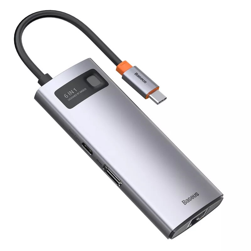 Baseus Metal Gleam USB 3.2 Gen 1 Type-C pilka 100W Power Delivery 4K Ultra HD