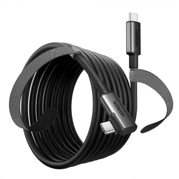 USB-C į USB-C laidas UGREEN 90629 — USB 3.2 Gen 1, 5 Gbit/s, 5 m, juodas, lenktas į tiesų