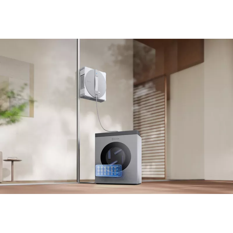 Langų plovimo robotas Ecovacs WINBOT W3 OMNI, baterija 4500 mAh, 270×270×76 mm, sidabrinis/baltas