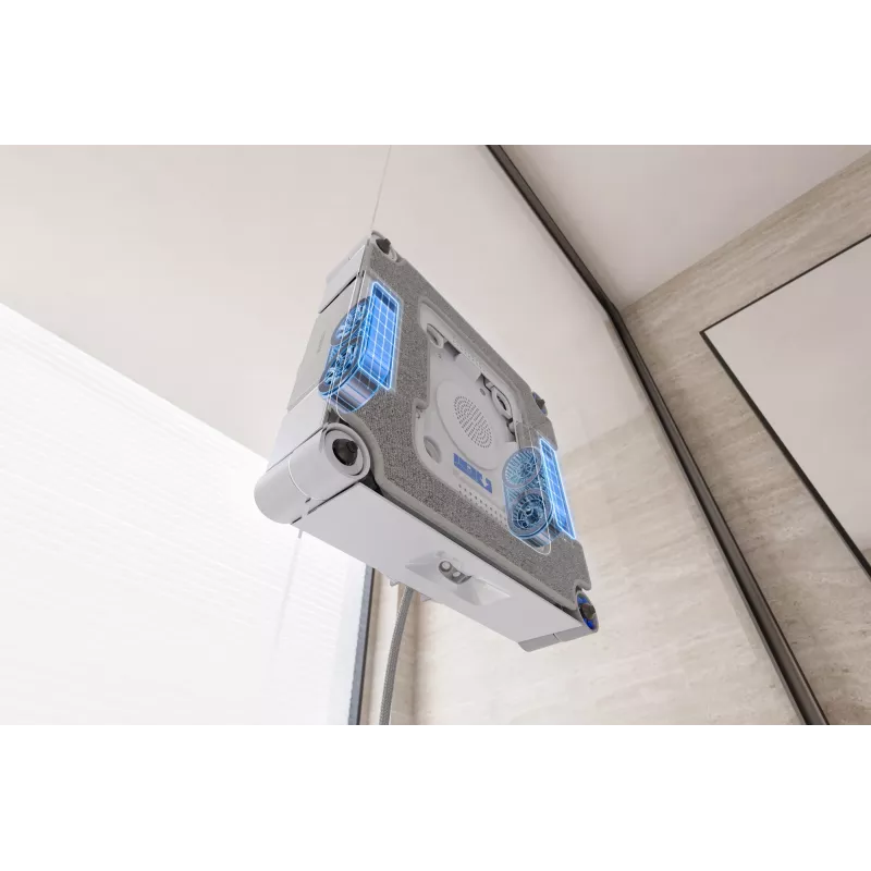 Langų plovimo robotas Ecovacs WINBOT W3 OMNI, baterija 4500 mAh, 270×270×76 mm, sidabrinis/baltas