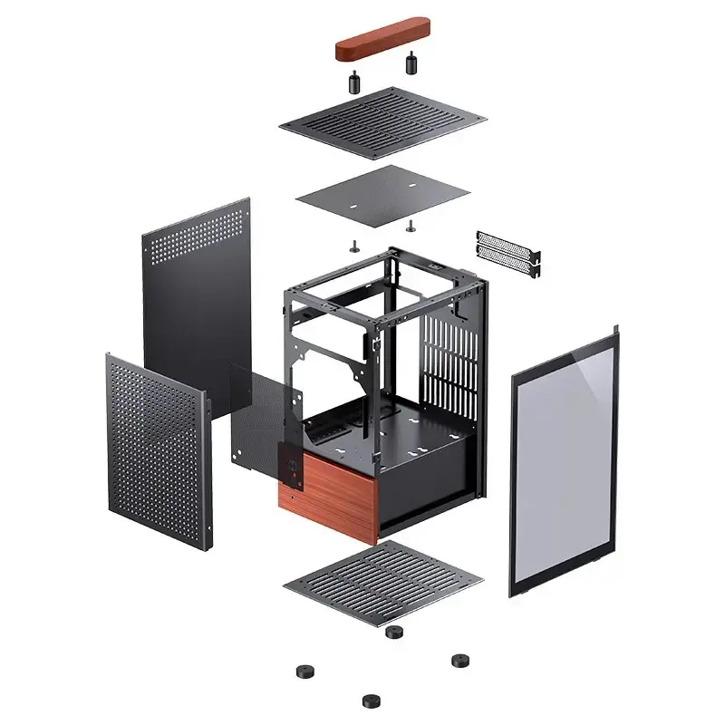 Korpusas Jonsbo T6, Mini-Tower, Mini-ITX, juodas