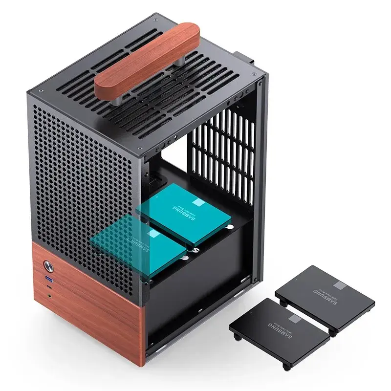 Korpusas Jonsbo T6, Mini-Tower, Mini-ITX, juodas