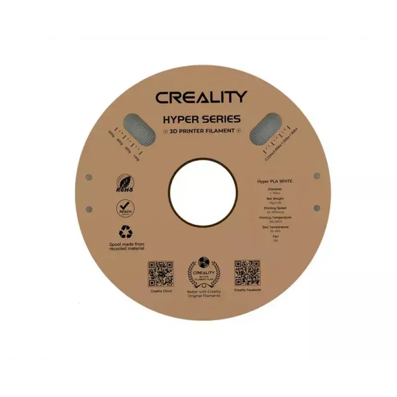 3D spausdinimo medžiaga Creality 3D 3301010335 Polilaktinė rūgštis (PLA) Balta 1 kg