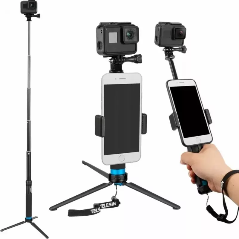 Selfie lazdelė su trikoju Telesin GP-MNP-090-S, reguliuojamas aukštis, lengva
