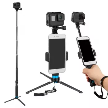 Selfie lazdelė su trikoju Telesin GP-MNP-090-S, reguliuojamas aukštis, lengva